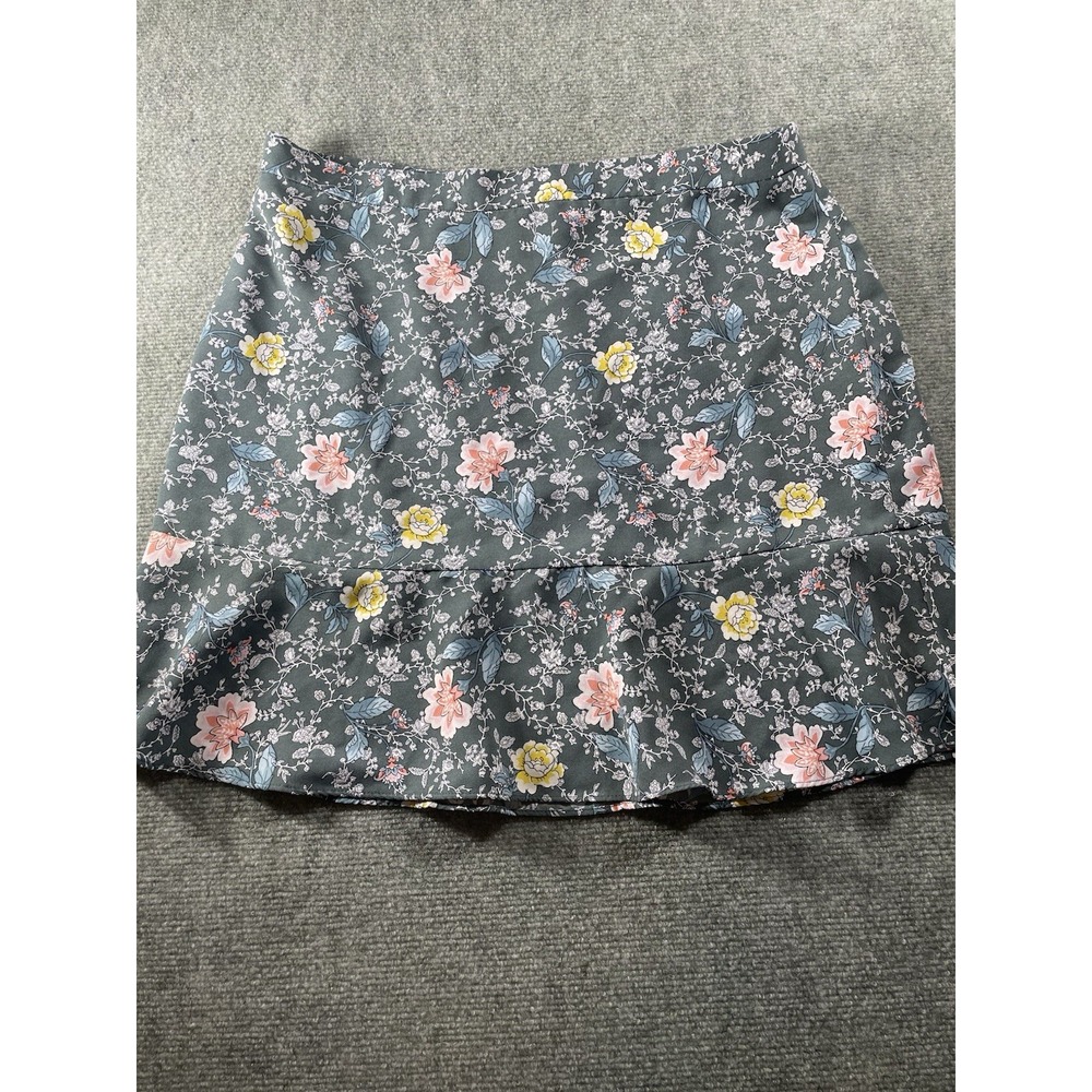 Loft Sage Green Flower Skirt Size 14